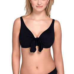 Vivisence 3202 Top De Bikini Sin Relleno Liso para Mujeres Tirantes Ajustables con Aros - Hecho En La UE, Negro,105F en oferta