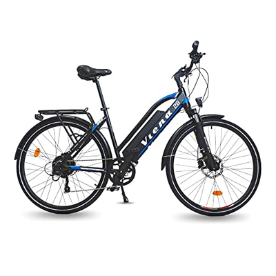 URBANBIKER Viena Bicicleta VTC eléctrica (Amarillo o Azul) batería Lithium Ion 804 WH (48 V y 17,5Ah), 26/28 Pulgadas Talla 45/48, Shimano Altus Derai