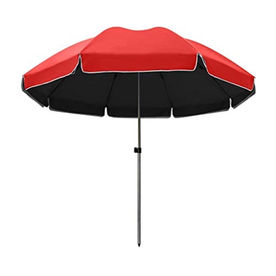 AWJ - Sombrilla para sol, sombrilla, paraguas redondo, doble capa, ajuste en cuatro etapas, protector solar con revestimiento plateado, acero al carbo