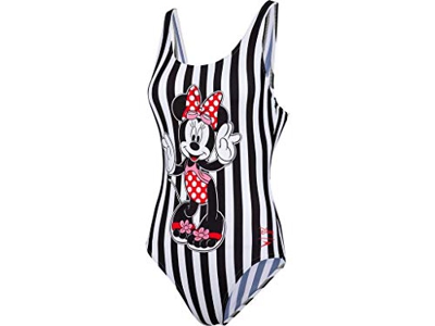 Speedo Minnie Mouse Placement U Back Traje de Baño, Adult Female, Rojo/Rosado/Blanco, 34 (ES 40)