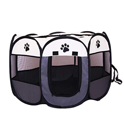 POHOVE Tienda de campaña octogonal Oxford tela resistente a los arañazos al aire libre impermeable ejercicio plegable valla perro casa extraíble portá