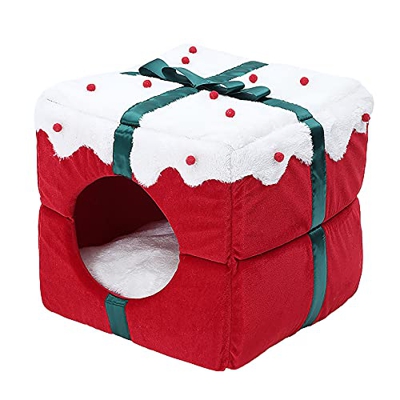 ZCFGUOI Casa de tienda de campaña de Navidad, lindo animal pequeño para el invierno, perros o gatos, casa de Navidad, adecuado para celebrar la Navida