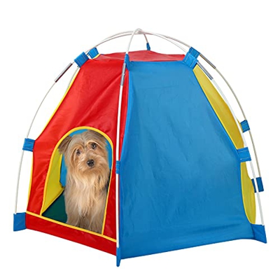 Tienda plegable para mascotas Tienda de campaña para gatos Jaulas Casa Gatito Cachorro Casa Nido para Exterior Interior (Azul)