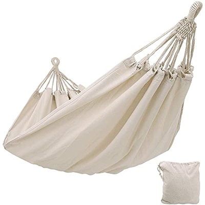 Hrsptudorc Hamaca Doble para Acampar Al Aire Libre Lona Colgante Cama Colgante para Patio Viajes Senderismo JardíN Al Aire Libre y Patio Trasero 200X1