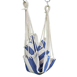 DAGCOT Hamacas de Camping Rayas Blancas y Azules Sillón al Aire Libre Silla Colgante de Lona Gruesa portátil portátil Columpio Perezoso Interior y al  características