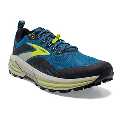 Brooks Cascadia 16, Zapatillas para Correr Hombre, Mykonos Blue Peacoat Lime, 42.5 EU