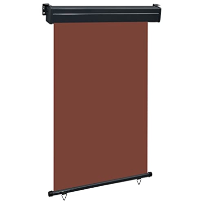 Marrón Acero, Aluminio, Tela (100% poliéster) Toldo Lateral de balcón marrón 120x250 cmCasa y jardín Jardín Artículos de Exterior Sombrillas