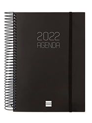 Finocam - Agenda 2022 1 Día Página, de Enero 2022 a Diciembre 2022 (12 meses) E10 - 155x212 mm Espiral Opaque Negro Español en oferta