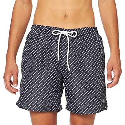 Urban Classics UC AOP Swim Shorts Baador para Hombre, Negro, XL