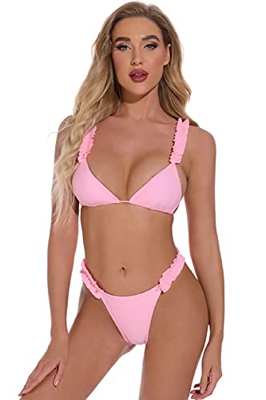 UMIPUBO, Conjuntos de Bikinis para Mujer, Conjuntos de Bikini con Volantes de Dos Piezas, Traje de baño Push Up, Trajes de baño de Talla Grande, Bikin