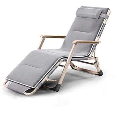 HYCy Sillones Plegables reclinables Zero Gravity Patio de Playa al Aire Libre - Estructura de Acero 600D Oxford Cuna de Camping Chaise Bed con Almohad