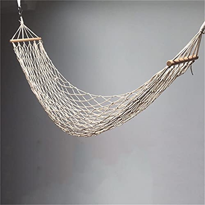 ZSDFW Hamaca de cuerda de algodón, para colgar de alta resistencia, 2 personas, para viajes, playa, patio, jardín, interior y exterior, 270 x 80 cm, c