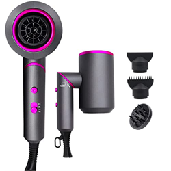 XDLH Secador de Pelo Verde Plegable del hogar Plegable de la manija del Viento Fuerte con el difusor de Aire frío/Calor características