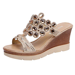 AIni Zapatos De Vestir Mujer Moda TacóN Alto Sandalias Plataforma Zapatos De CuñA De Verano TacóN De 8cm Sandalias De Strass Sandalias De Fiesta Zapat en oferta
