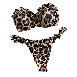 Bikini Panza Baño De Control Encajes Leopardo De Las Mujeres De La Impresión De Dos Piezas De Desgaste De La Playa del Bañador para Tomar El Sol características