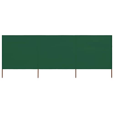 Verde Tela no Tejida (100% poliéster), Madera Paravientos de Playa de 3 Paneles Tela Verde 400x80 cmCasa y jardín Jardín Artículos de Exterior Sombril