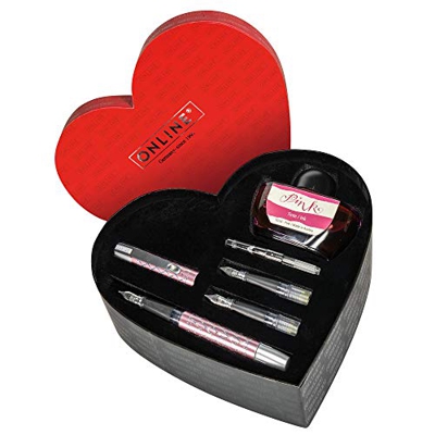 ONLINE Campus Diamond Rose 61457 - Juego de cartas (plumas, plumas, plumas, EF, 1,4 mm, convertidor, vaso de tinta, 1 juego)