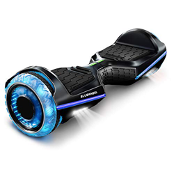 6.5" Premium Hoverboard Bluewheel | Marca de calidad alemana | Neumáticos LED Infinity & App | Modo de seguridad para niños | Altavoces Bluetooth | Pa características