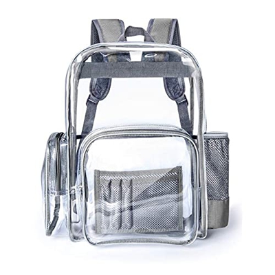 SPEEDEVE Mochila Bolso Escolar PVC Transparente estancas,Gris,L