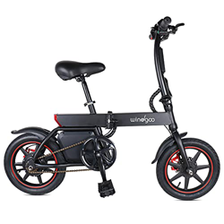 Windgoo Bicicleta eléctrica, Bicicleta eléctrica Plegable con Motor de 250W, Bicicleta eléctrica de 14"para Adultos, 25 km/h, batería de Iones de Liti en oferta
