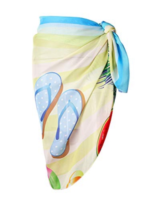 Faletony Mujeres Beach Wrap Sarong Bohemia cubrir traje de baño de gasa patrón floral verano vacaciones playa
