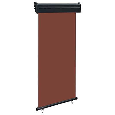 Marrón Acero, Aluminio, Tela (100% poliéster) Toldo Lateral de balcón marrón 100x250 cmCasa y jardín Jardín Artículos de Exterior Sombrillas