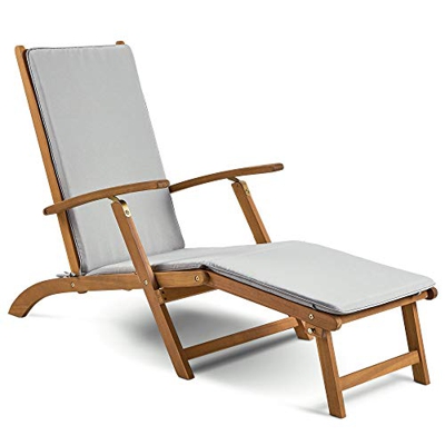 VonHaus Adirondack - Silla de Vapor con cojín, de Madera, para jardín o Patio, Ideal para terrazas de Madera