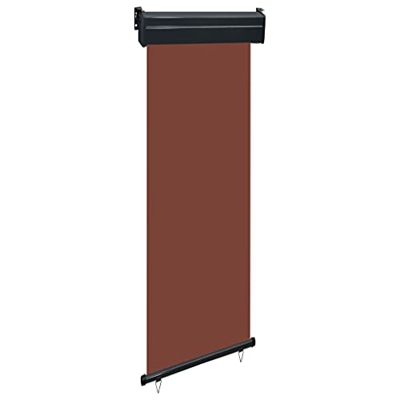 Marrón Acero, Aluminio, Tela (100% poliéster) Toldo Lateral de balcón marrón 60x250 cmCasa y jardín Jardín Artículos de Exterior Sombrillas