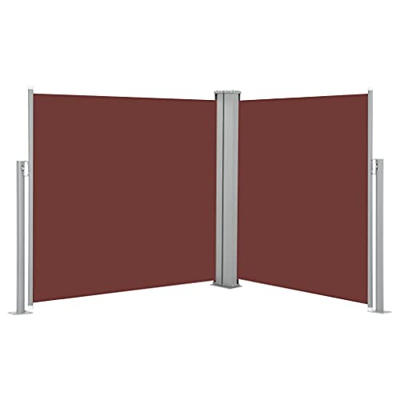 Marrón 100% poliéster con Recubrimiento de PU + Estructura de Acero + Rodillo de Aluminio Toldo Lateral retráctil marrón 120x600 cmCasa y jardín Jardí