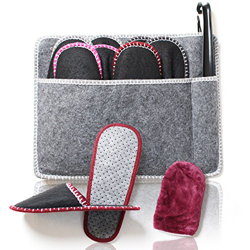 Amazy Zapatillas Casa (8 Pares) Incl. Bolsa + Calzador + Paño Limpieza | Zapatillas de casa para mujer y hombre ideales para invitados | Pantuflas ant características