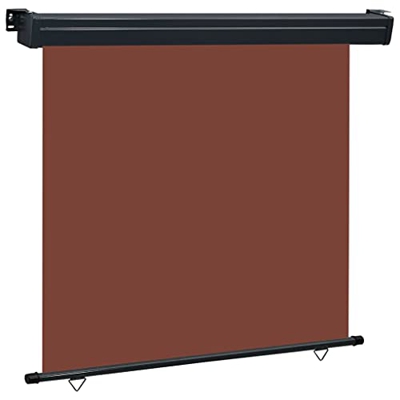 Marrón Acero, Aluminio, Tela (100% poliéster) Toldo Lateral de balcón marrón 170x250 cmCasa y jardín Jardín Artículos de Exterior Sombrillas