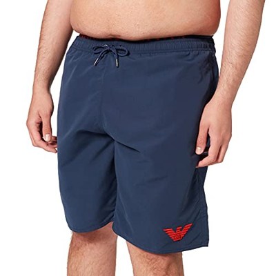 Red Emporio Armani Swimwear Bermuda Logoband Traje de baño, Black, 46 para Hombre