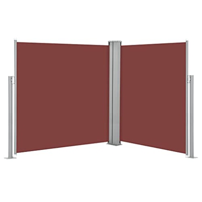 Marrón 100% poliéster con Recubrimiento de PU + Estructura de Acero + Rodillo de Aluminio Toldo Lateral retráctil marrón 140x600 cmCasa y jardín Jardí