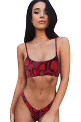 UMIPUBO Conjuntos de Bikinis para Mujer Traje de baño Push Up Dos Piezas Leopardo/Serpiente Impreso Ropa de Playa Tanga Calzoncillos de triángulo Alto características