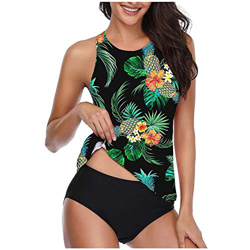2021 Nuevo Mujer Conjuntos de Bikinis Hawai impresión Push Up Trajes de Baño de Tanga Cintura alta dos piezas deporte Ropa de Playa Sexy Tankinis Conj en oferta
