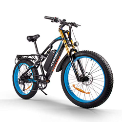 CM-900 Bicicleta eléctrica de neumático Grueso de 26 Pulgadas 1000W 48V 17AH Batería de Litio Pedal asistido Frenos de Disco hidráulicos Shimano de 21 en oferta