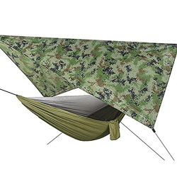 Hamaca exterior con mosquitera, hamaca táctica de camping, kit de lona ultraligera, transpirable, con fijación para hamaca, carga de 200 kg (290 x 140 precio