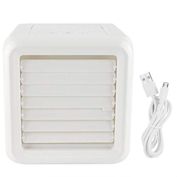 1pc Mini aire acondicionado Ventilador de escritorio portátil con USB Ajustable tres niveles de velocidad del viento Perfecto para usar en la oficina  en oferta