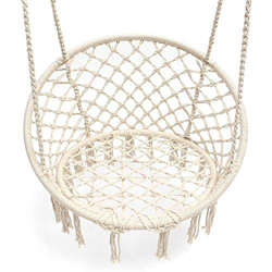 Treimboover Hamaca Cuerda de algodón Silla de Hamaca de Punto Hecha a Mano Punto Interior Niños al Aire Libre Cama Columpio Adulto Sillón Colgante Ham precio