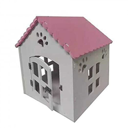 YHWD Lavable Caseta Perro, Suave Y CáLido Casetas Perros Pequenios, Jaula Estilo Parque para Mascotas Plegable Resistente Al Invierno,Rosado,M precio