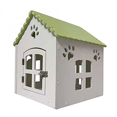 YHWD Lavable Caseta Perro, Suave Y CáLido Casetas Perros Pequenios, Jaula Estilo Parque para Mascotas Plegable Resistente Al Invierno,Verde,S