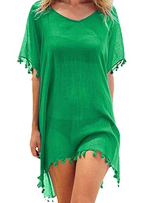 Yuson Girl Mujer Camisolas y Pareos Bikini Cover up Mujer Ropa de Baño Capa de Biquíni Vestido de Playa (Verde)