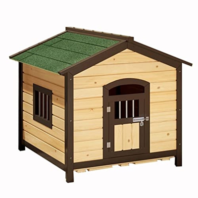 Casetas para perros Casa de Mascotas Perrera carbonizada Cama Impermeable Jaula para Perros al Aire Libre Perro Grande Perrera Inferior extraíble y La