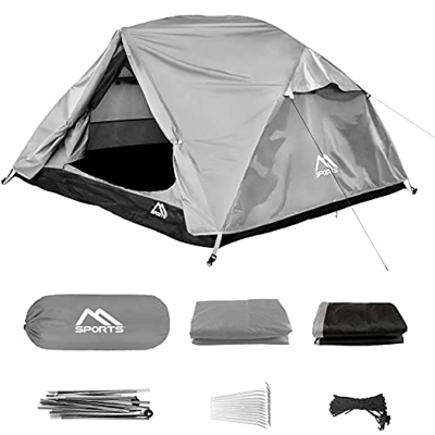 Tienda de campaña prémium ultraligera a elegir para 2 o 3 personas, resistente al agua, resistente al viento, tienda de cúpula (gris, 3 personas – 237