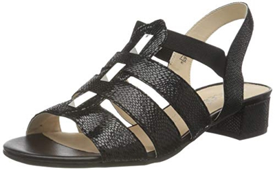 Caprice 9-9-28200-26, Sandalia con taln Mujer, Reptile Negro, 40 EU