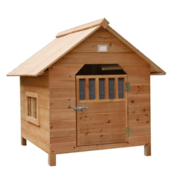 Casetas para perros Casa para Mascotas Casa para Perros Al Aire Libre Casa para Perros De Madera Maciza A Prueba De Lluvia Fácil De Montar Perrera Gra en oferta