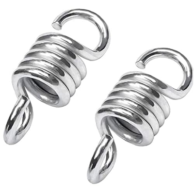 Froiny 2 Pcs Hamaca Spring Spring Endurecido Galvanizado Extensión Doble Giro Giratorio Resorte para Colgar Sillas Hamaca Y Columpios Porche