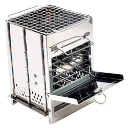 Estufa portátil pequeña parrilla de la barbacoa del carbón de leña plegable de acero inoxidable con mochila de senderismo Jardín Terraza partido picni precio