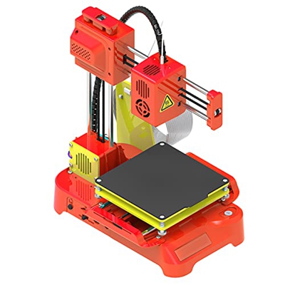 BOROCO Mini Impresora 3D de Escritorio, Impresora FDM 3D con Plataforma magnética Desmontable 100 * 100 * 100 mm - Enchufe del Reino Unido(Rojo)