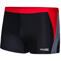 Aqua Speed Dario Mens Bañadores | Pantalones de baño para Hombres | Protección UV | 01. Negro/Gris/Rojo | Tamaño: M precio